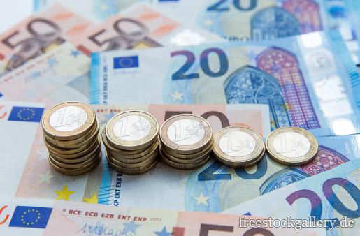 Geldscheine und Geldstücke - Euro