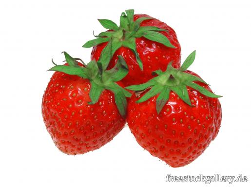 drei rote Erdbeeren
