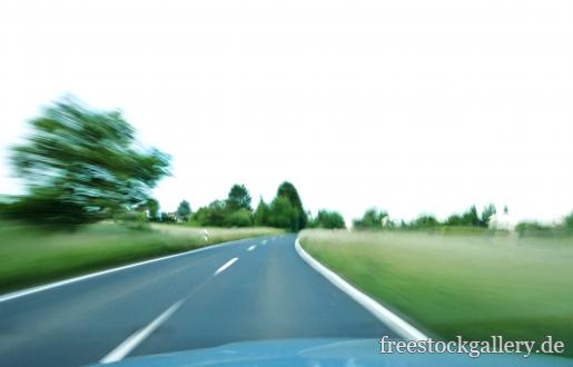 LandstraÃŸe schnelle Fahrt - Autofahrt aus der Fahrerperspektive