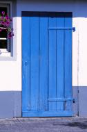 alte blaue Holztür