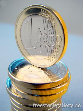 1-Euro StÃ¼cke - gestapelte MÃ¼nzen