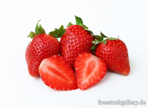 Rote Erdbeeren mit weiÃŸem Hintergrund