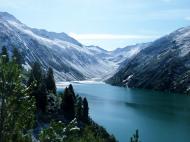 Bergsee an einem Gletscher in den Bergen - gratis Foto Download
