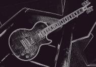 Gitarre als schwarz-weiÃŸ Illustration zum gratis Download