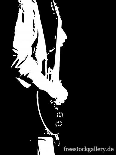 Gitarrist - schwarz-weiÃŸ Illustration